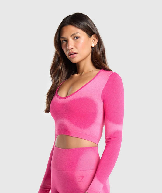 Gymshark Premium Blur Seamless Long Sleeve Crop Top